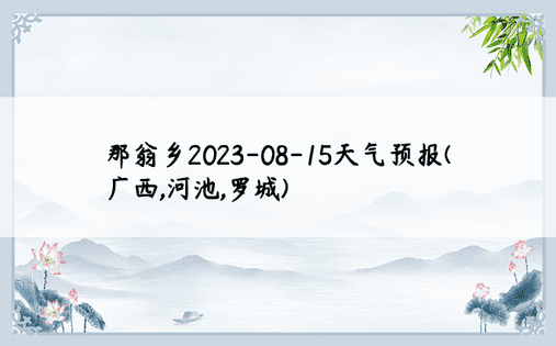 那翁乡2023-08-15天气预报(广西,河池,罗城)